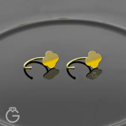 گوشواره طلا پرسنگی طرح گل ونکلیف