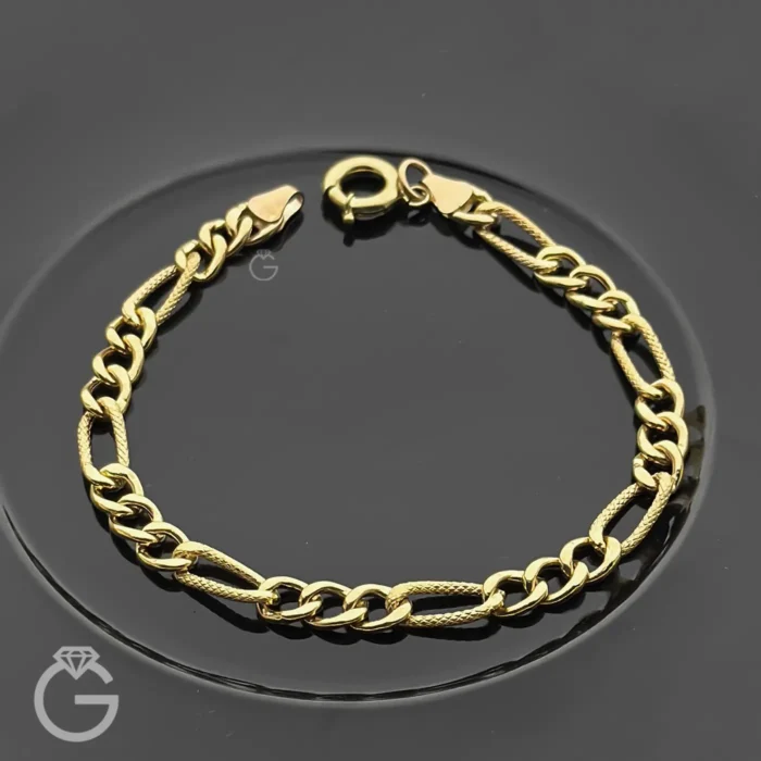 دستبند طلا فیگارو قطر 7 کم اجرت (2) دستبند طلا فیگارو قطر 7 کم اجرت