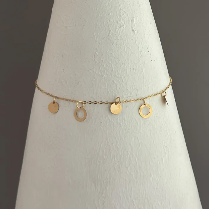 دستبند طلای دایره لیزری