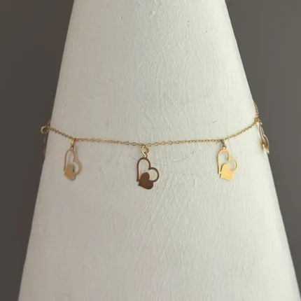 دستبند طلای قلب لیزری