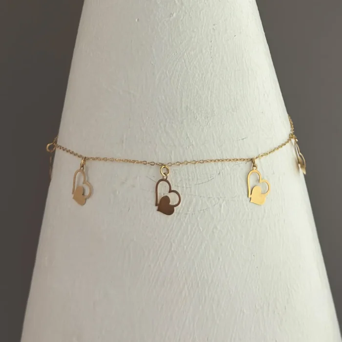 دستبند طلای قلب لیزری (2) دستبند طلای قلب لیزری