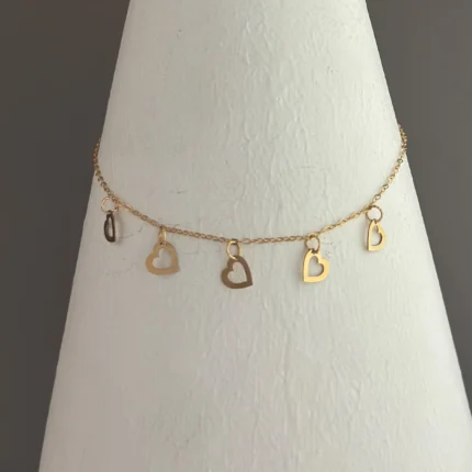 دستبند طلای قلب لیزری