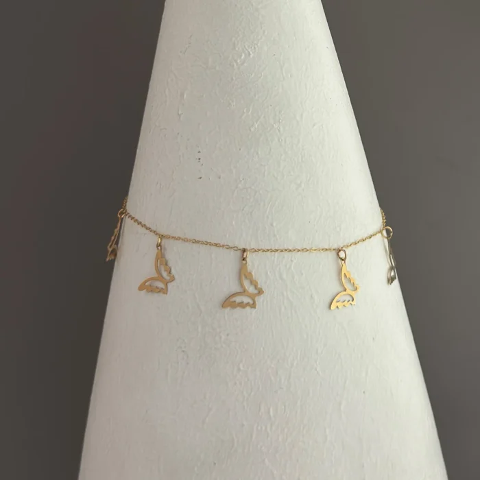 دستبند طلای پروانه لیزری دستبند طلای پروانه لیزری