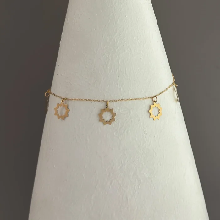 دستبند طلای گل لیزری (2) دستبند طلای گل لیزری