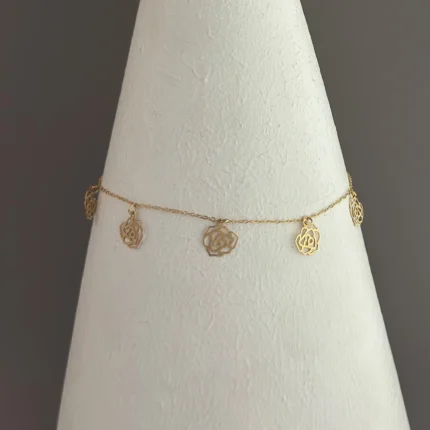 دستبند طلای گل لیزری