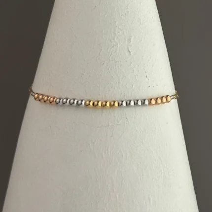 دستبند طلای گوی 3 رنگ تمام طلا