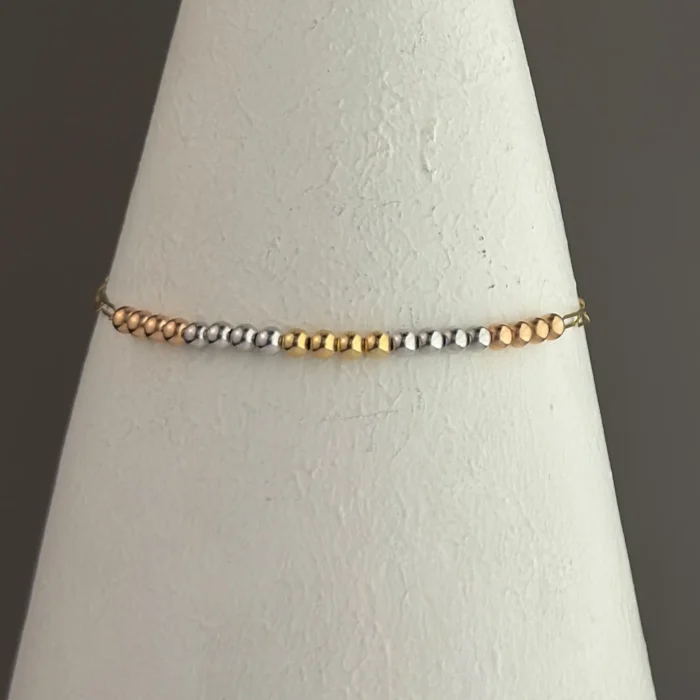 دستبند طلای گوی 3 رنگ تمام طلا دستبند طلای گوی 3 رنگ تمام طلا