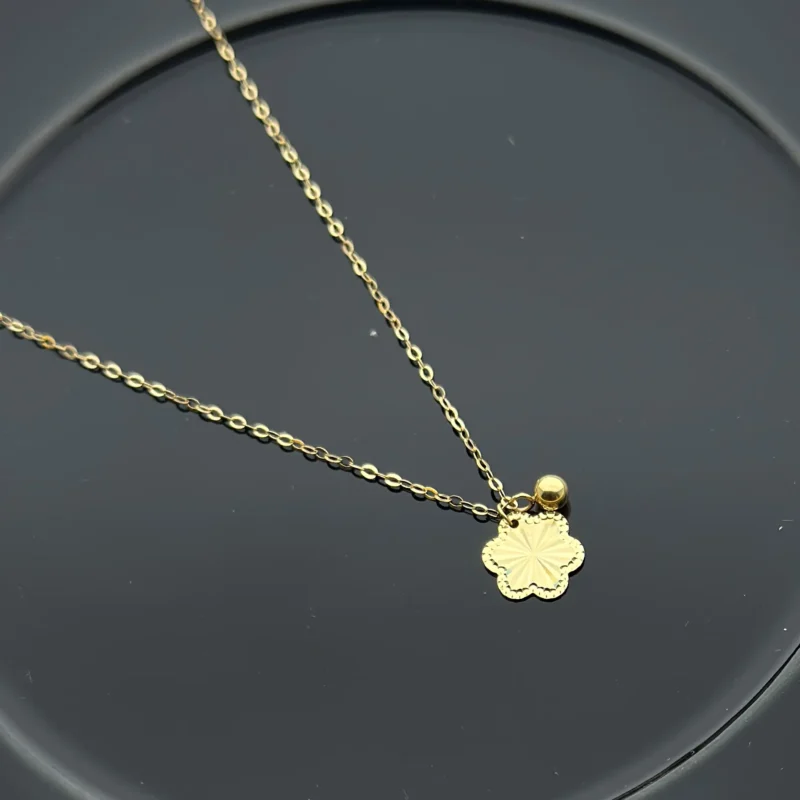 گردنبند طلای گوی و گل