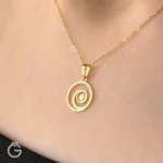 آویز طلا طرح موج