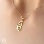 آویز طلا طرح پروانه