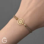 دستبند طلا مارشال طرح گل بابونه