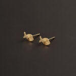 گوشواره طلای میخی طرح ماهی